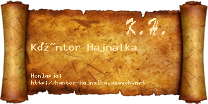 Kántor Hajnalka névjegykártya